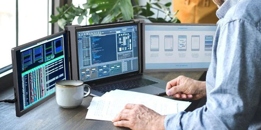 How I use the FOPO Triple Extend Portable Monitor For Programming - fopomonitor