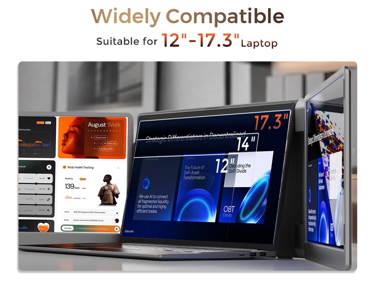 FOPO® S7 Dual 14" Portable Monitor Extender for Laptop – Expand Your Screen Workspace
