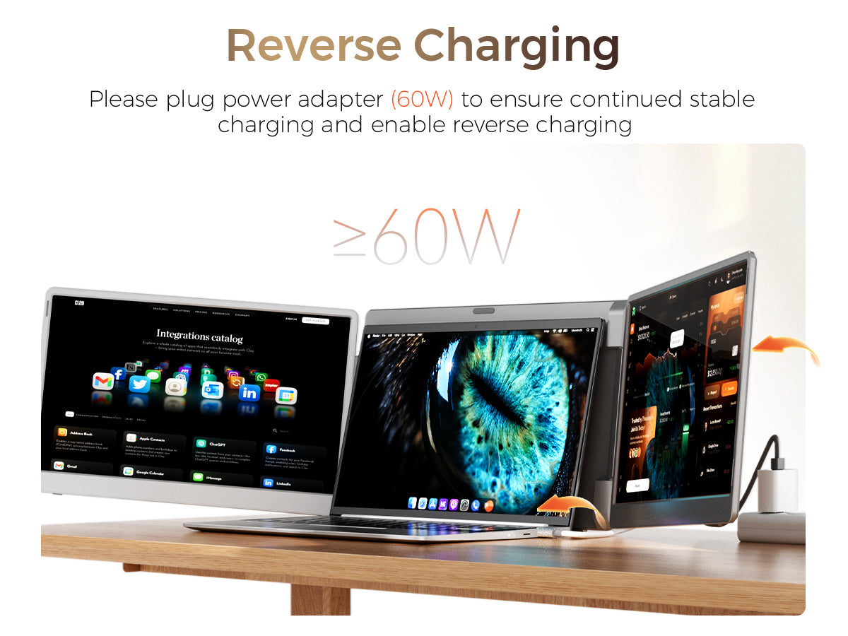 FOPO® S7 Dual 14" Portable Monitor Extender for Laptop – Expand Your Screen Workspace