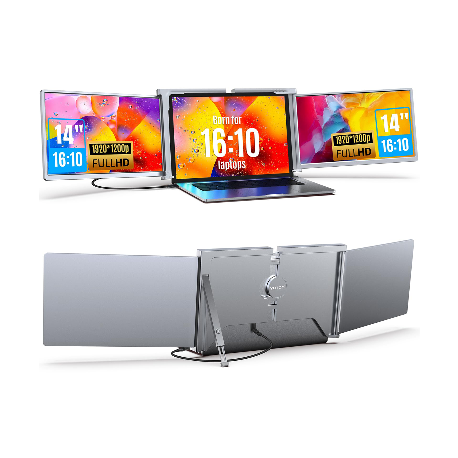LAPTOPMO TRIPLE SCREEN 14インチ YUTOO 14 Inch Triple Monitor