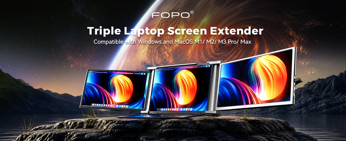 FOPO S1 14-Inch Dual-Screen Laptop Extender | 1080P Portable Monitors