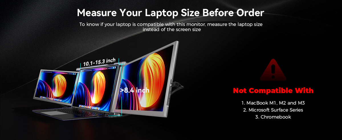 FOPO S1 14-Inch Dual-Screen Laptop Extender | 1080P Portable Monitors