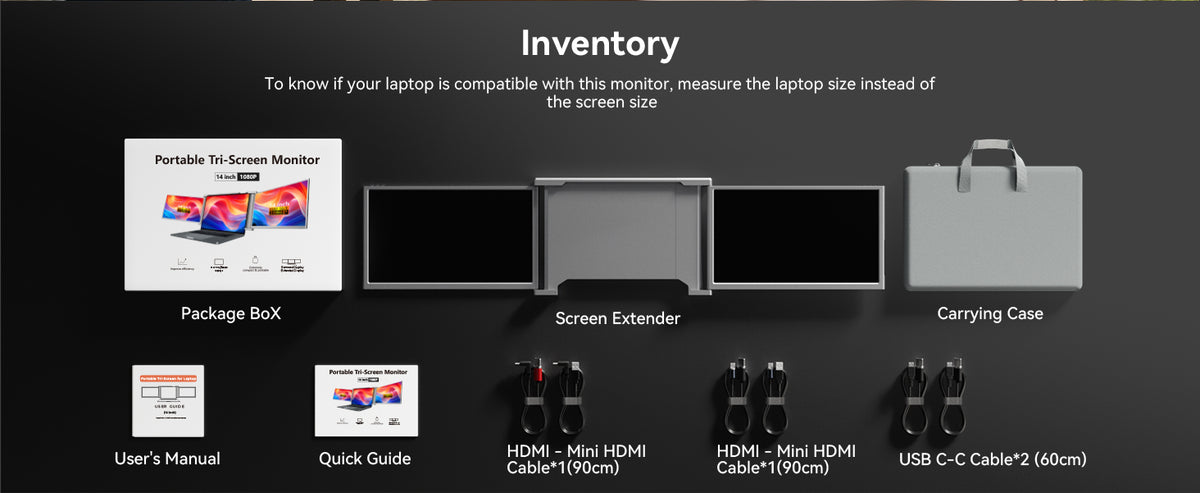 FOPO S1 14-Inch Dual-Screen Laptop Extender | 1080P Portable Monitors