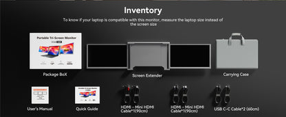 FOPO S1 14-Inch Dual-Screen Laptop Extender | 1080P Portable Monitors