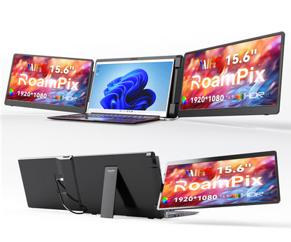 FOPO S10 Dual 15.6″ Laptop Screen Extender | 1080P IPS, Plug & Play