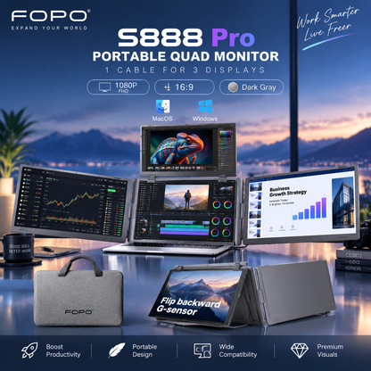 FOPO® Laptop Screen Extender Series | Portable Multi-Screen Workstations for Ultimate Productivity