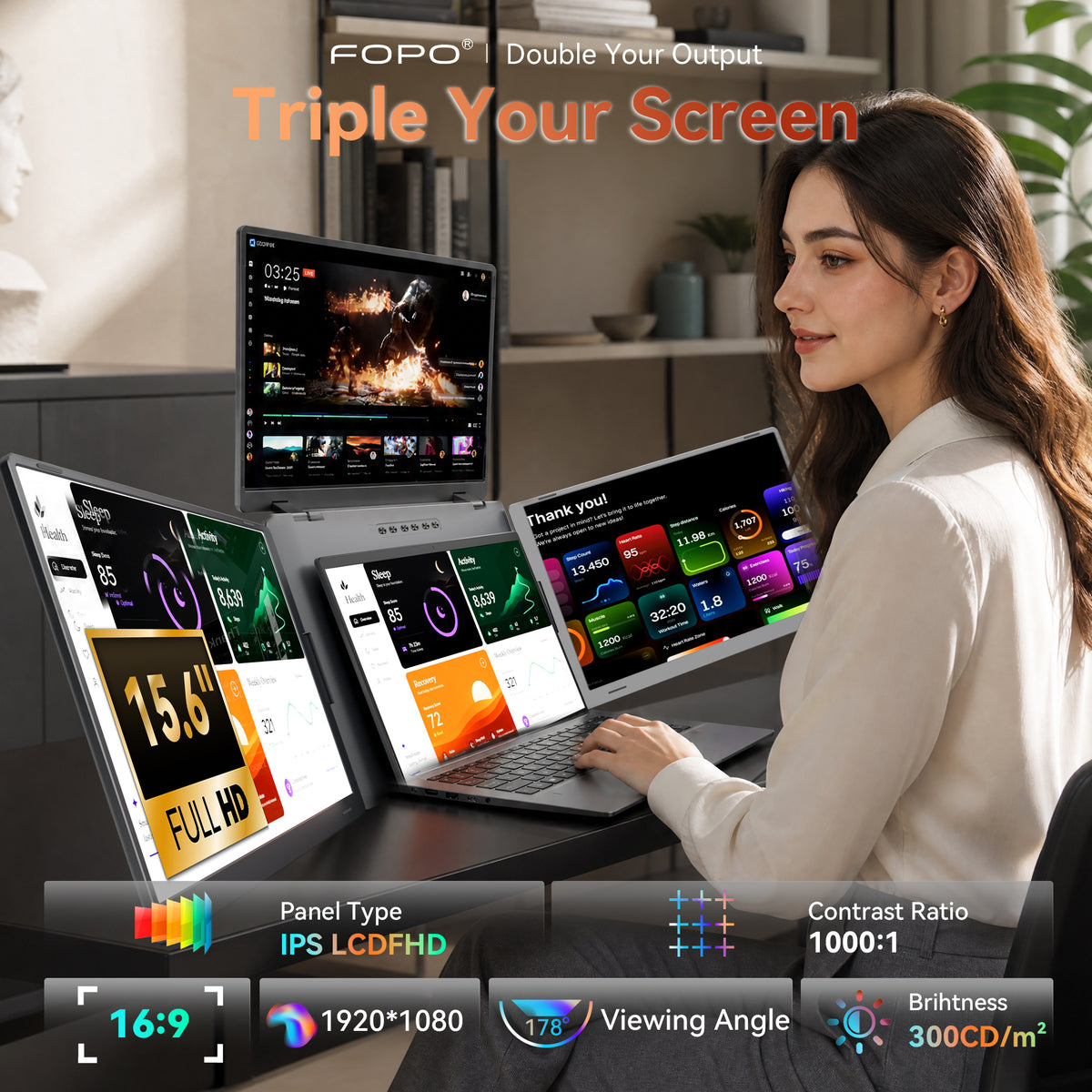 FOPO® Laptop Screen Extender Series | Portable Multi-Screen Workstations for Ultimate Productivity