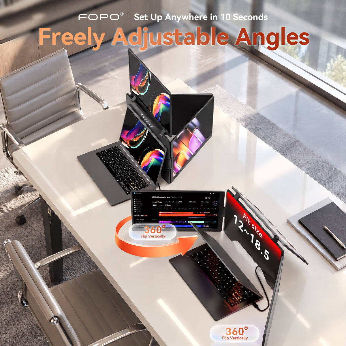 FOPO® Laptop Screen Extender Series | Portable Multi-Screen Workstations for Ultimate Productivity