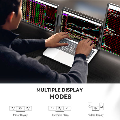 FOPO® S9G Dual 16" Laptop Screen Extender | Detachable 1200P IPS Monitors