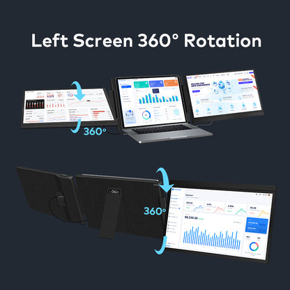 FOPO®  S7 Triple Screen Laptop Extender – Dual 14" Portable Monitors