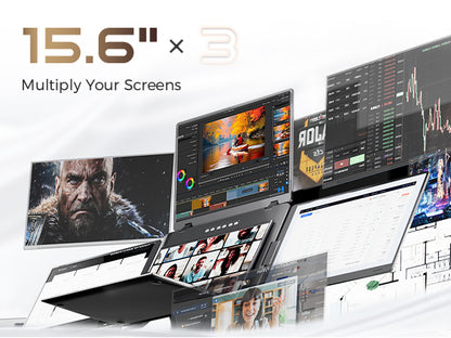 FOPO® Triple Laptop Screen Extender | Portable 3-Screen Monitor for Ultimate Productivity