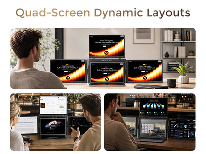 FOPO® Triple Laptop Screen Extender | Portable 3-Screen Monitor for Ultimate Productivity