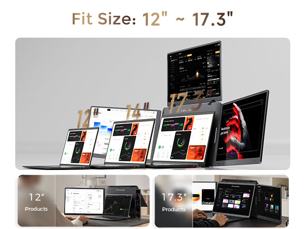 FOPO® Triple Laptop Screen Extender | Portable 3-Screen Monitor for Ultimate Productivity