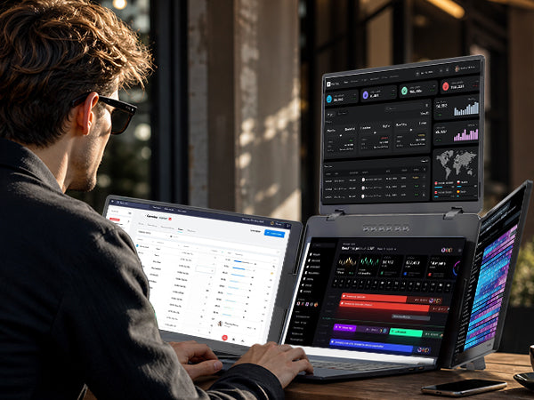 FOPO® Triple Laptop Screen Extender | Portable 3-Screen Monitor for Ultimate Productivity