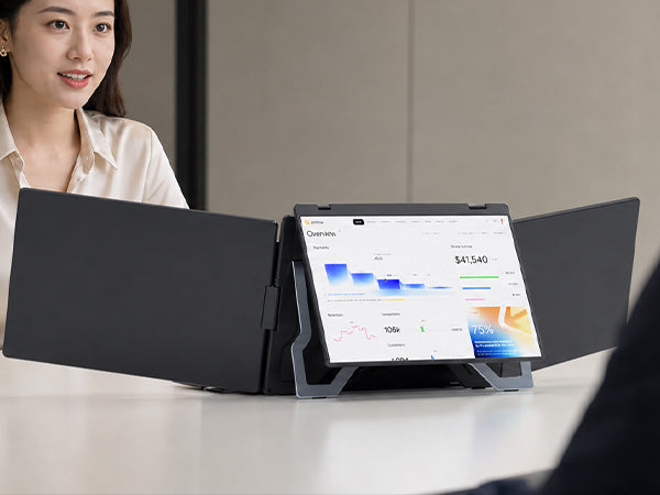 FOPO® Triple Laptop Screen Extender | Portable 3-Screen Monitor for Ultimate Productivity
