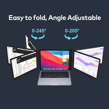 FOPO®  S7 Triple Screen Laptop Extender – Dual 14" Portable Monitors