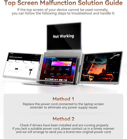 FOPO® S780 Pro 14" Quad Portable Monitor – 1920×1200 FHD IPS | 180° Flip | G-Sensor | Laptop Screen Extender
