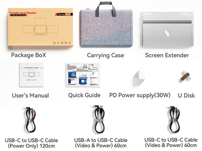 FOPO S788 16" Triple Laptop Screen Extender – 1920×1200 FHD IPS Portable Monitor