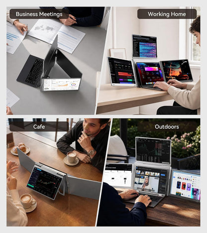 FOPO® S780 Pro 14" Quad Portable Monitor – 1920×1200 FHD IPS | 180° Flip | G-Sensor | Laptop Screen Extender