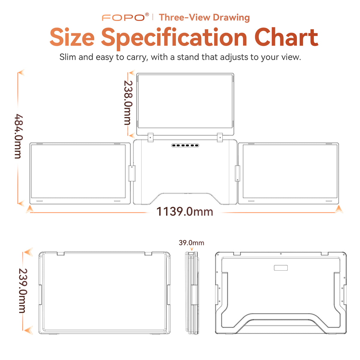 FOPO® Laptop Screen Extender Series | Portable Multi-Screen Workstations for Ultimate Productivity