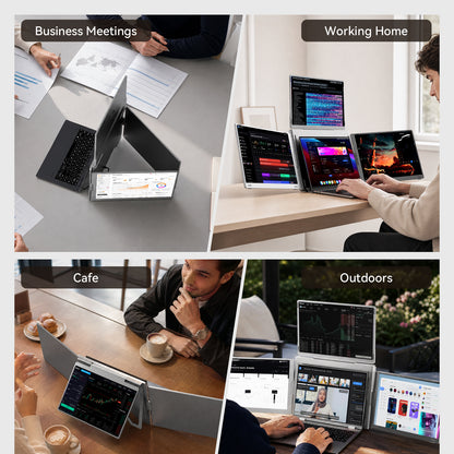 FOPO S780C 14" / S788C 16" Triple Laptop Screen Extender – 1920×1200 IPS Portable Monitor