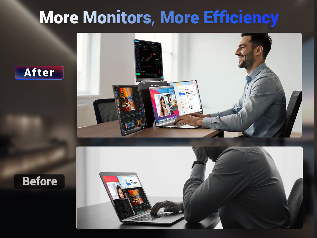 FOPO® S980 15.3" Triple Laptop Screen Extender | 1920×1200 IPS