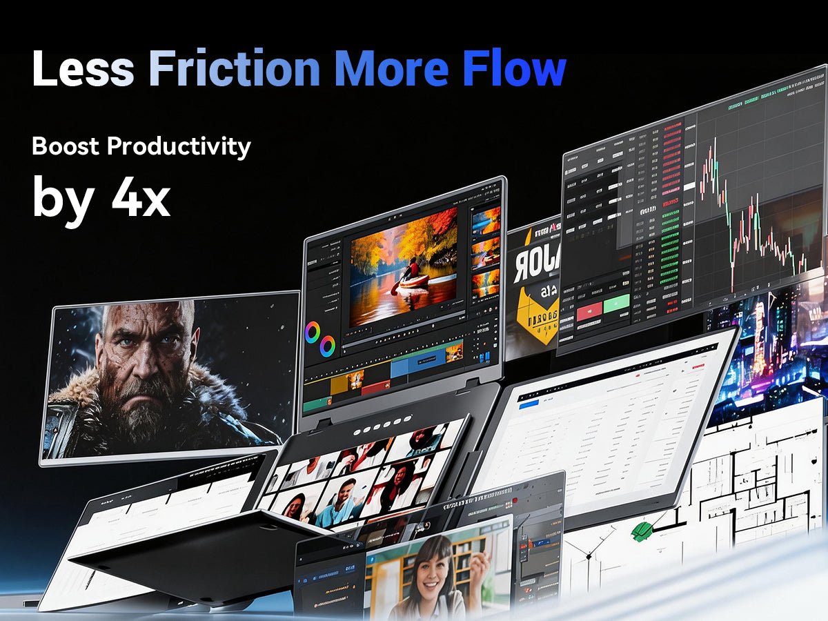 FOPO® S980 15.3" Triple Laptop Screen Extender | 1920×1200 IPS