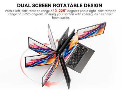 FOPO® S9G Dual 16" Laptop Screen Extender | Detachable 1200P IPS Monitors