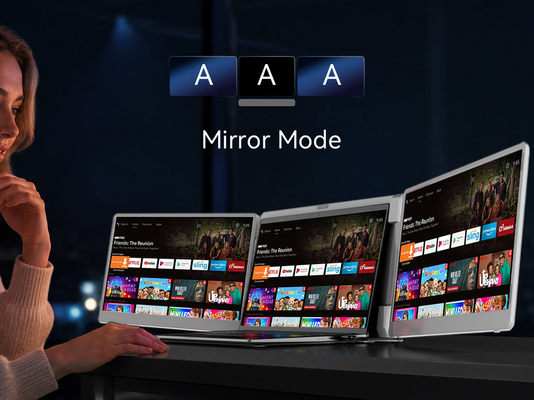 S11 Mirror Mode showing matching content on three displays