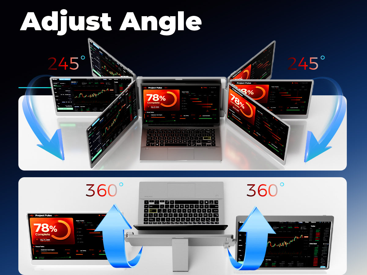 FOPO S11 Dual 16″ Laptop Screen Extender | 1920 × 1200 IPS, Plug & Play