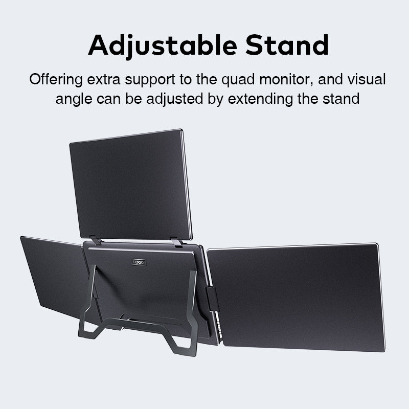 FOPO® S780 Pro 14" Quad Portable Monitor – 1920×1200 FHD IPS | 180° Flip | G-Sensor | Laptop Screen Extender