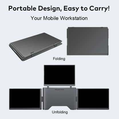 FOPO® S780 Pro 14" Quad Portable Monitor – 1920×1200 FHD IPS | 180° Flip | G-Sensor | Laptop Screen Extender