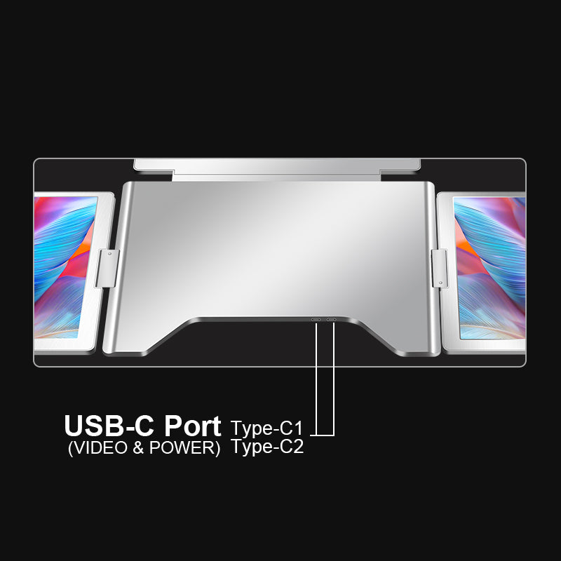 FOPO® S888 Three-Fold Portable Monitor – 1 Cable for 3 Displays | 15.6" 1080P IPS