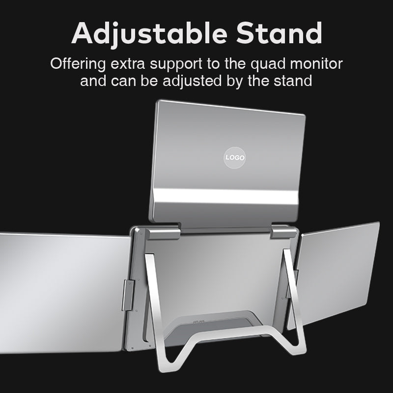 FOPO® S888 Three-Fold Portable Monitor – 1 Cable for 3 Displays | 15.6" 1080P IPS