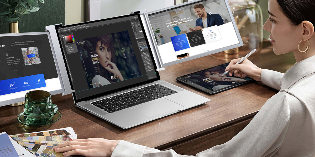 Fopo | Triple Portable Monitors & Laptop Screen Extenders