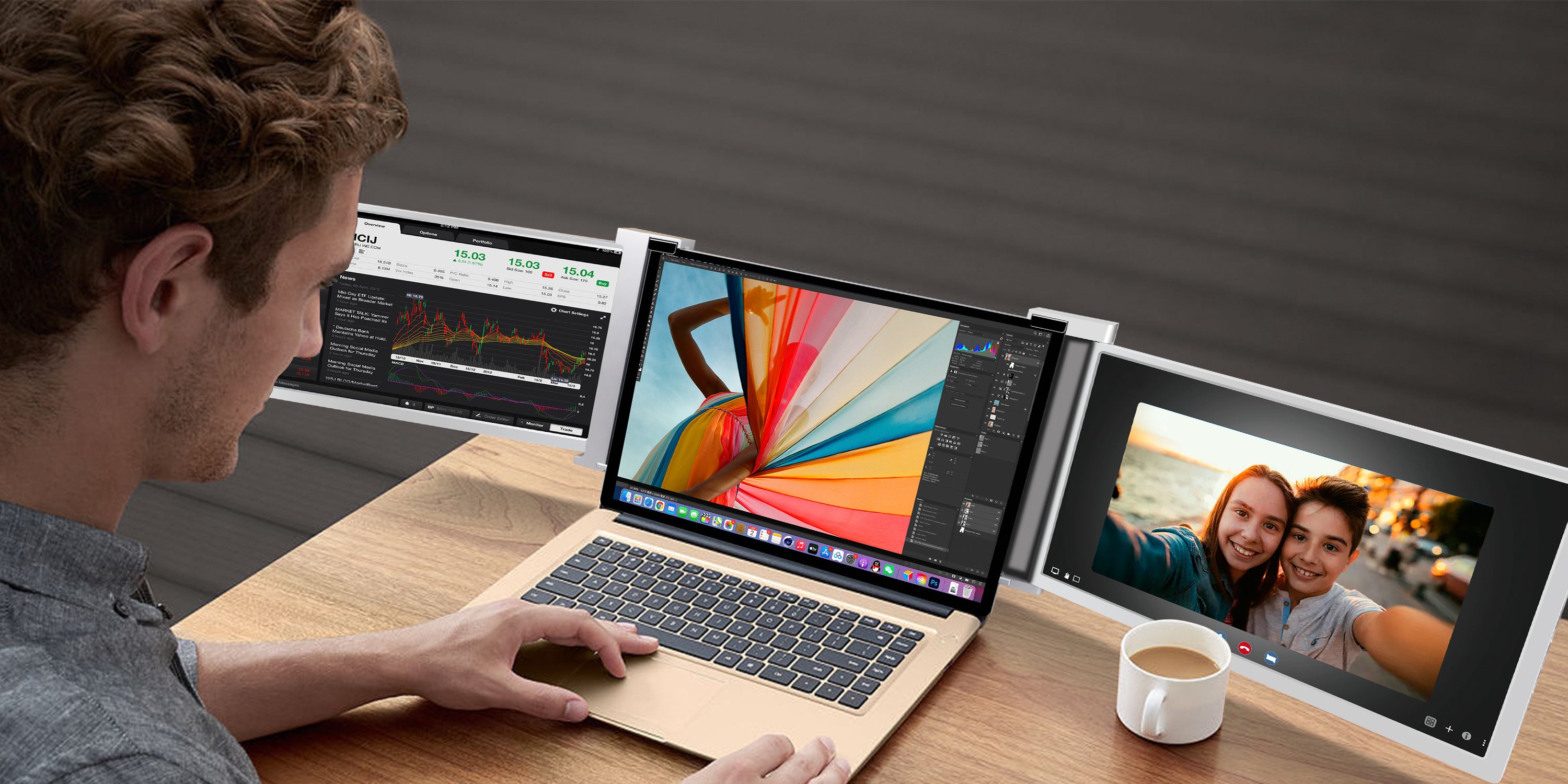 Fopo | Triple Portable Monitors & Laptop Screen Extenders