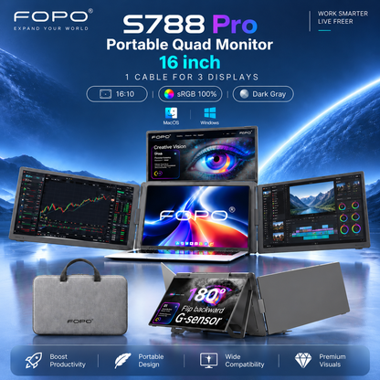 FOPO® Laptop Screen Extender Series | Portable Multi-Screen Workstations for Ultimate Productivity