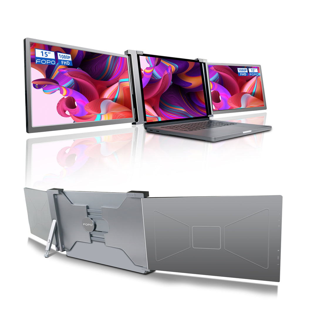 【新品】FOPO 15インチトリプルポータブルモニター／FHD 1080P s17_0e1ae8b8-1dbe-4b0a-ae2e-