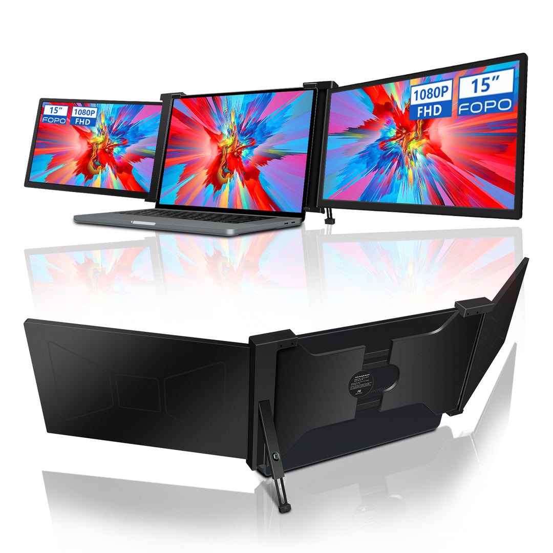 【新品】FOPO 15インチトリプルポータブルモニター／FHD 1080P s17_0e1ae8b8-1dbe-4b0a-ae2e-