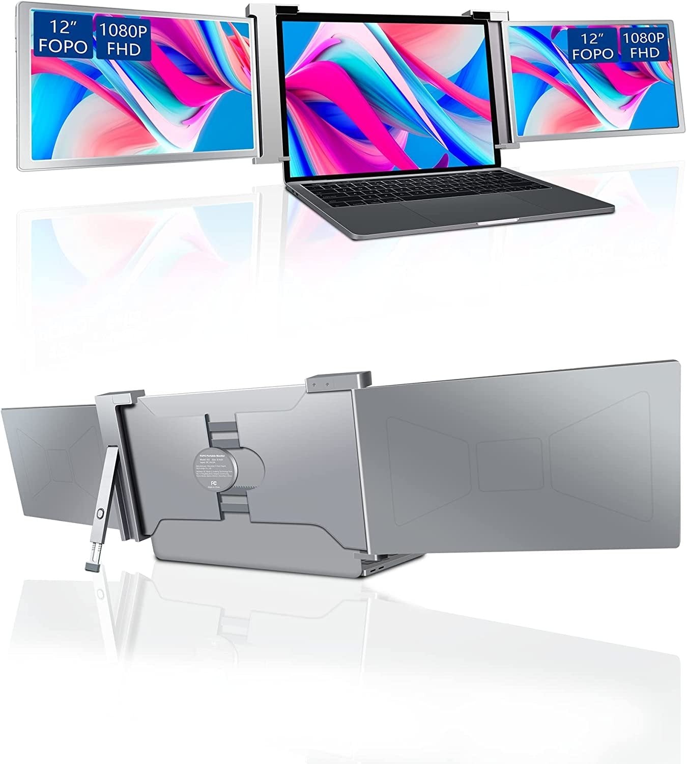 Triple Screen Laptop Monitor, 12'' Portable Brazil