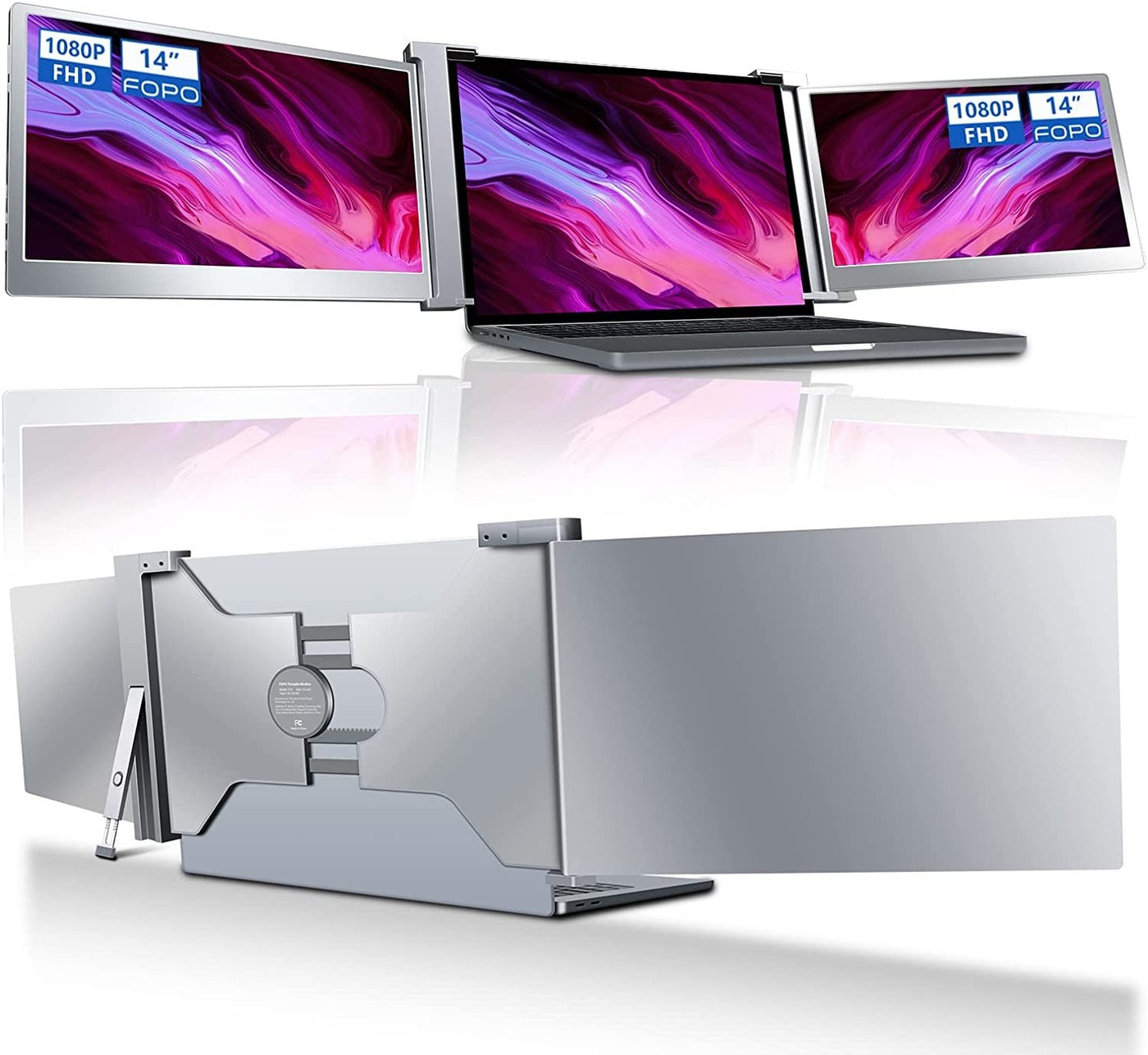 Fopo S19  14“ Triple Monitor & Screen Extender for Laptop