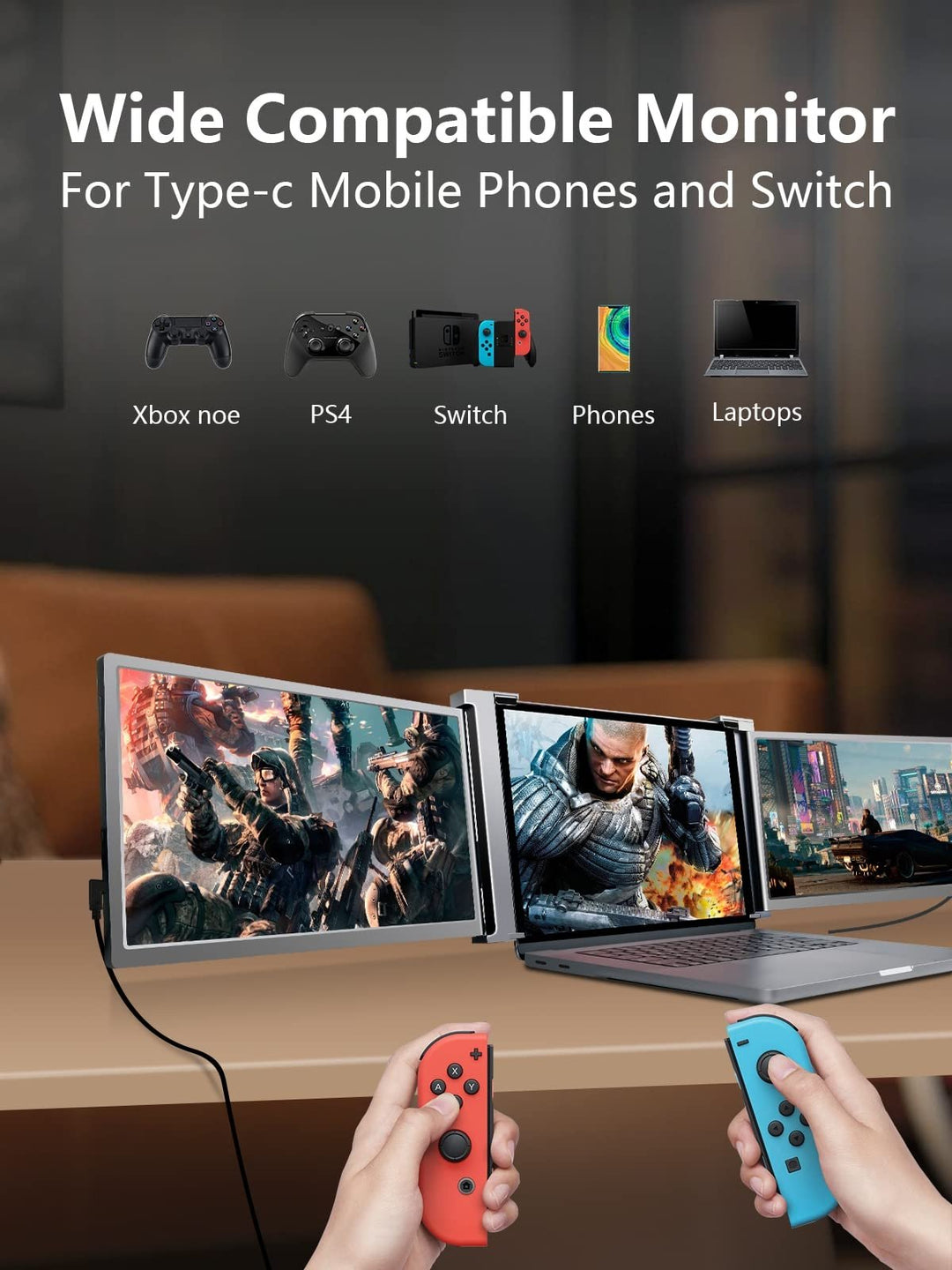 【新品】FOPO 15インチトリプルポータブルモニター／FHD 1080P s17_0e1ae8b8-1dbe-4b0a-ae2e-